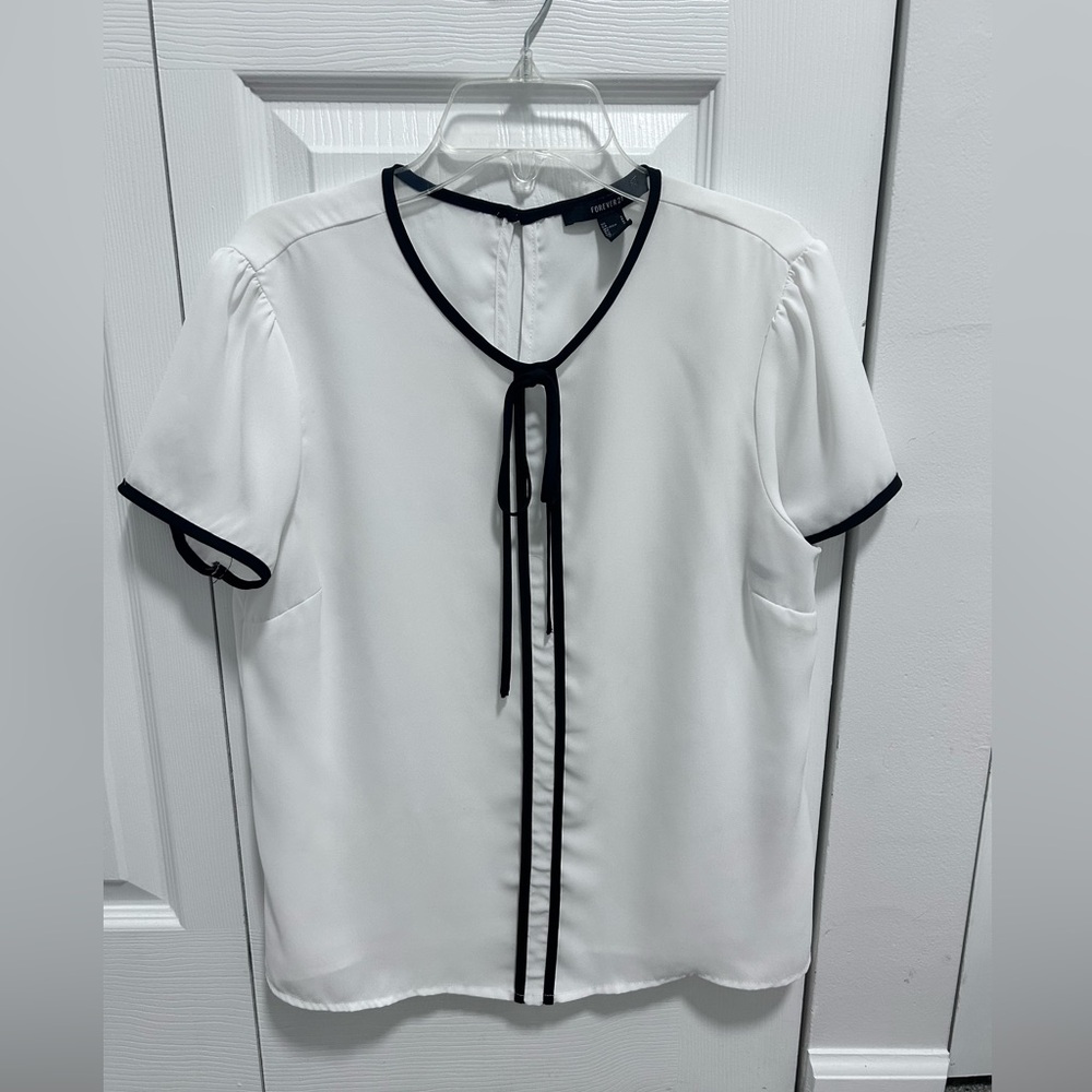 White & black blouse